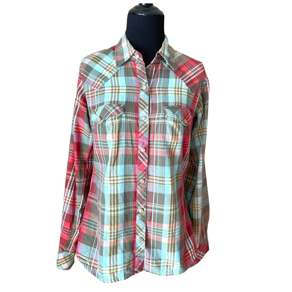 Dickies Size Large womens western snap shirt - super soft brushed cotton